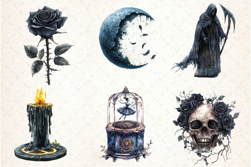 Dark Halloween Clipart Bundle 5 - CraftNest - Digital Crafting and Art