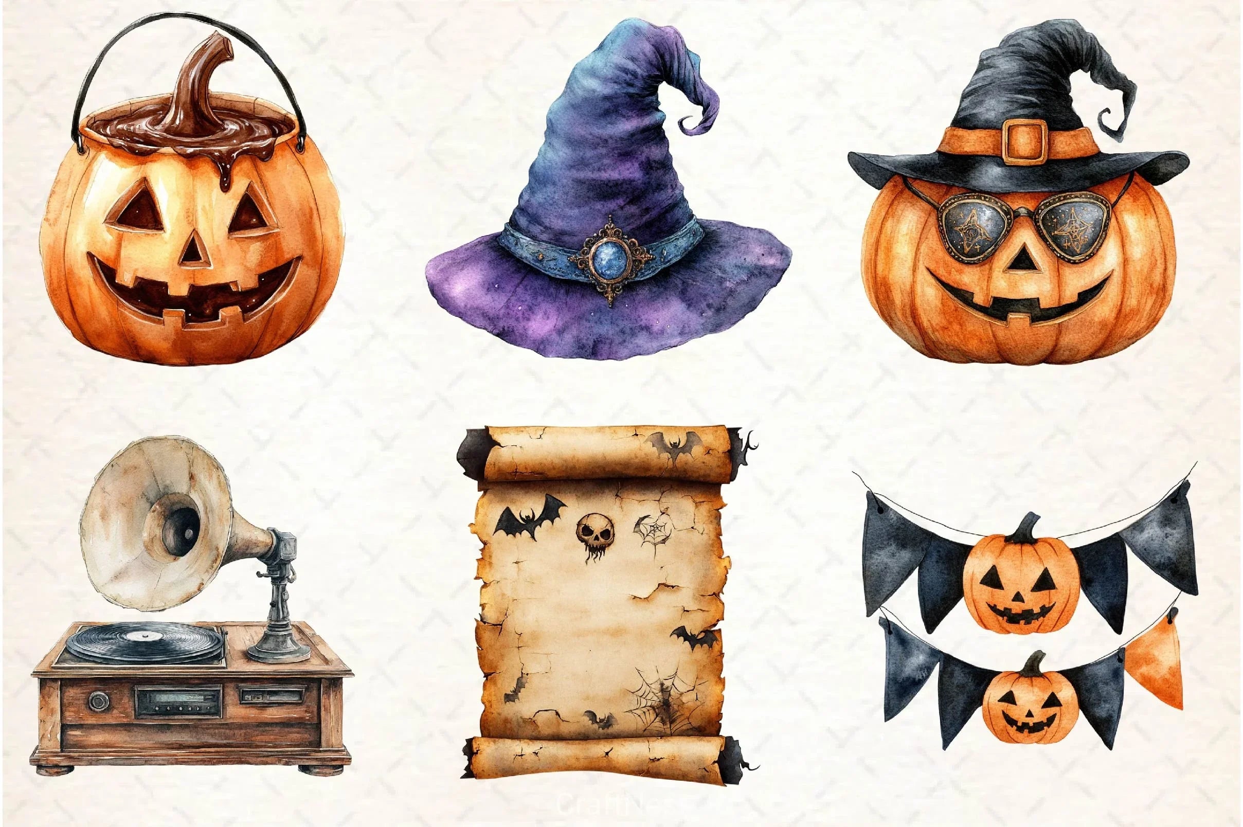 Vintage Halloween Clipart Bundle 3 - CraftNest - Digital Crafting and Art