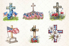 Memorial Day Cross Clipart Bundle 6 - CraftNest - Digital Crafting and Art