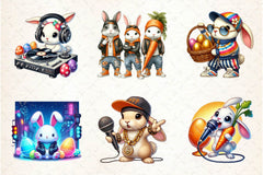 Hip Hop Bunny Easter Urban Clipart Bundle - CraftNest - Digital Crafting and Art