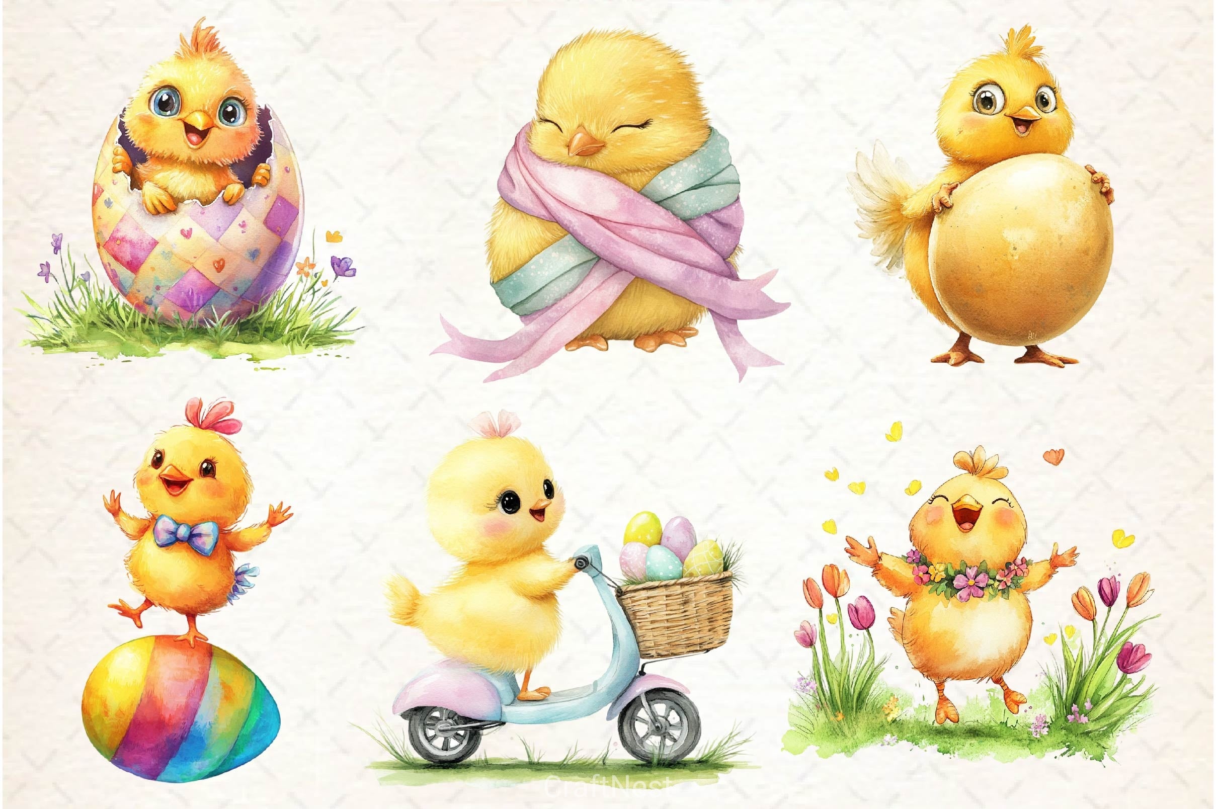 Quirky Easter Chick Clipart Bundle - CraftNest - Digital Crafting and Art