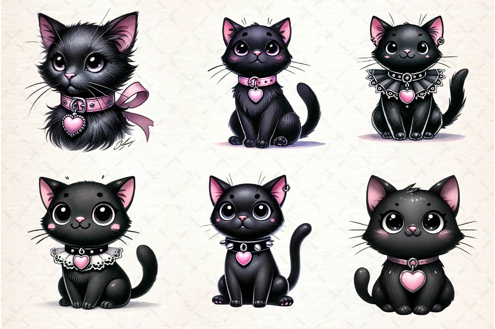 Gothic Black Cat Clipart Bundle - CraftNest - Digital Crafting and Art