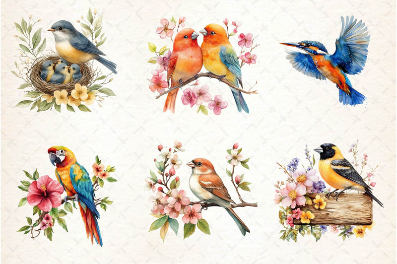 Spring Birds Clipart Bundle 5 - CraftNest - Digital Crafting and Art