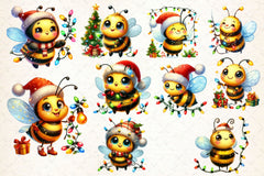 Christmas Funny Bee Clipart Bundle 2 - CraftNest - Digital Crafting and Art