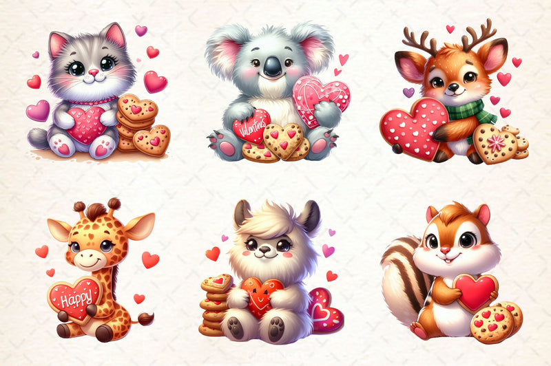 Valentine Animals Cookies Clipart Bundle - CraftNest - Digital Crafting and Art