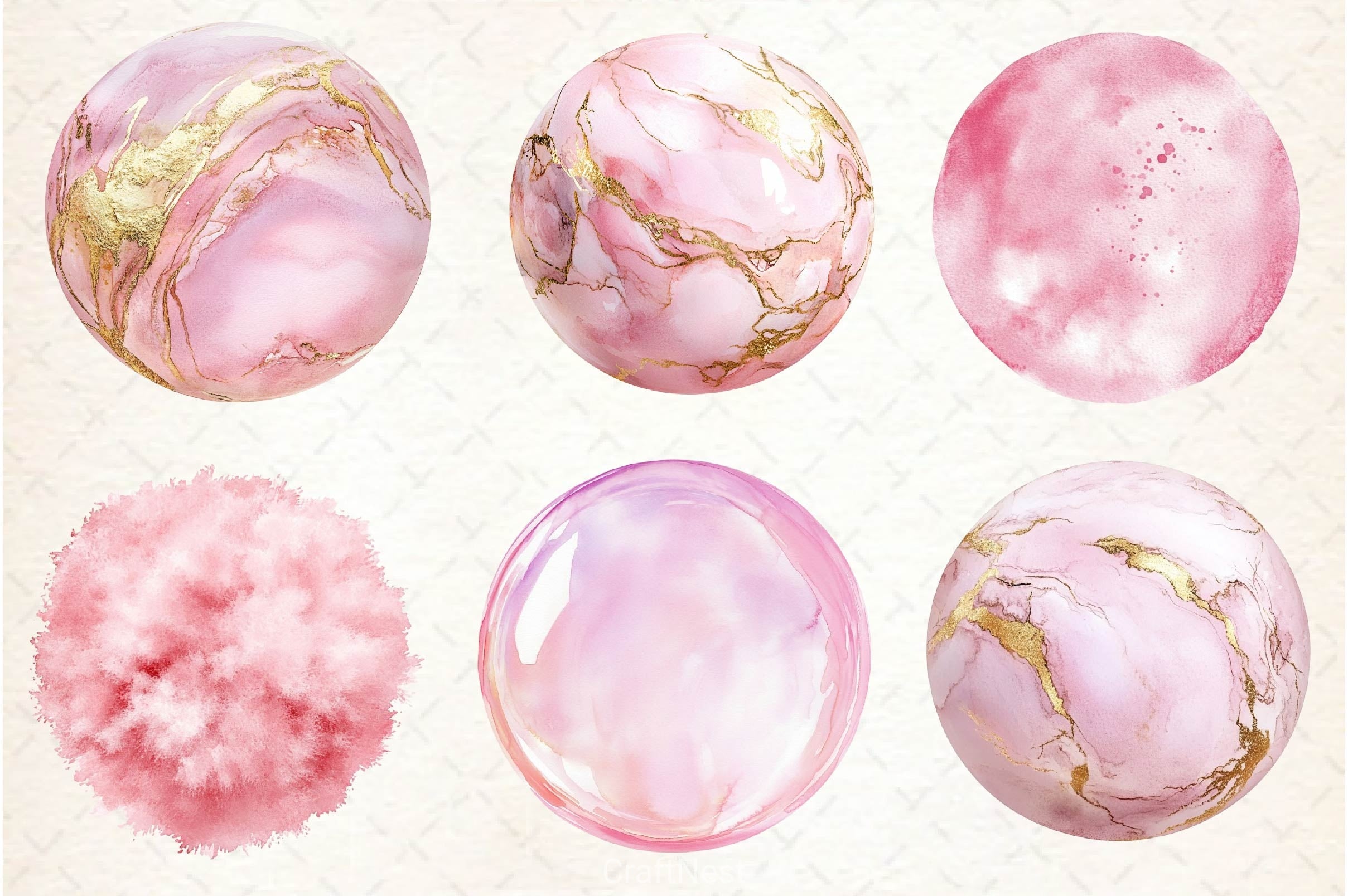 Soft Girly Round Shapes Clipart Bundle 2 - CraftNest - Digital Crafting and Art