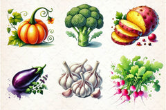 Vegetables Clipart Bundle 3 - CraftNest - Digital Crafting and Art