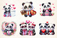 Valentines Day Love Panda Clipart Bundle 2 - CraftNest - Digital Crafting and Art