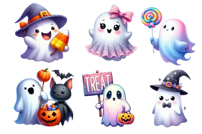 Cute Halloween Ghost Clipart Bundle 20 - CraftNest - Digital Crafting and Art