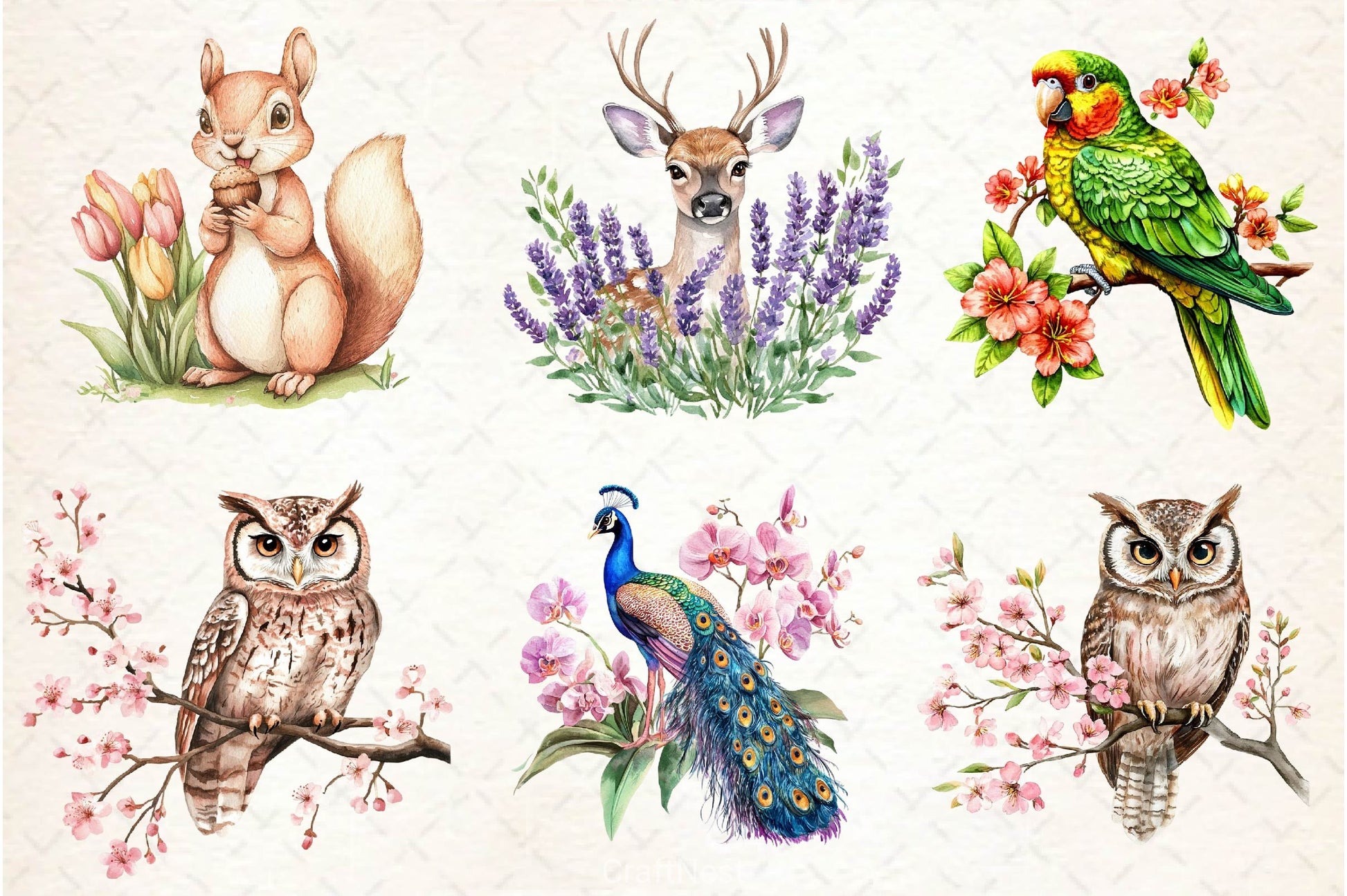 Vibrant Flowers Animals Clipart Bundle 2 - CraftNest - Digital Crafting and Art