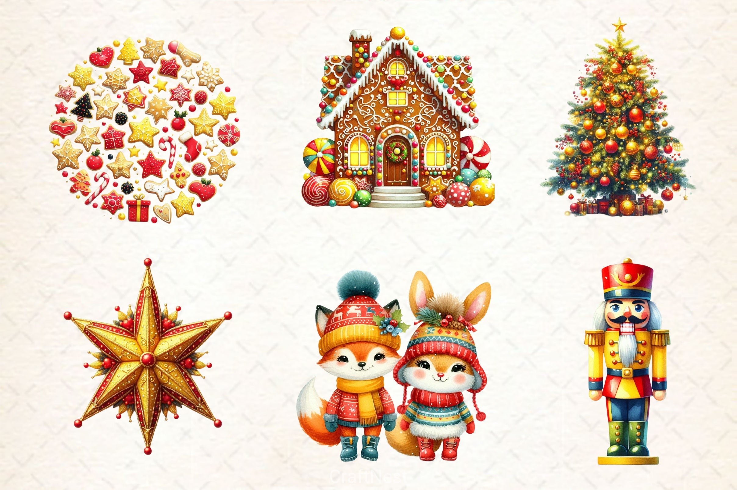 Yellow Christmas Clipart Bundle - CraftNest - Digital Crafting and Art