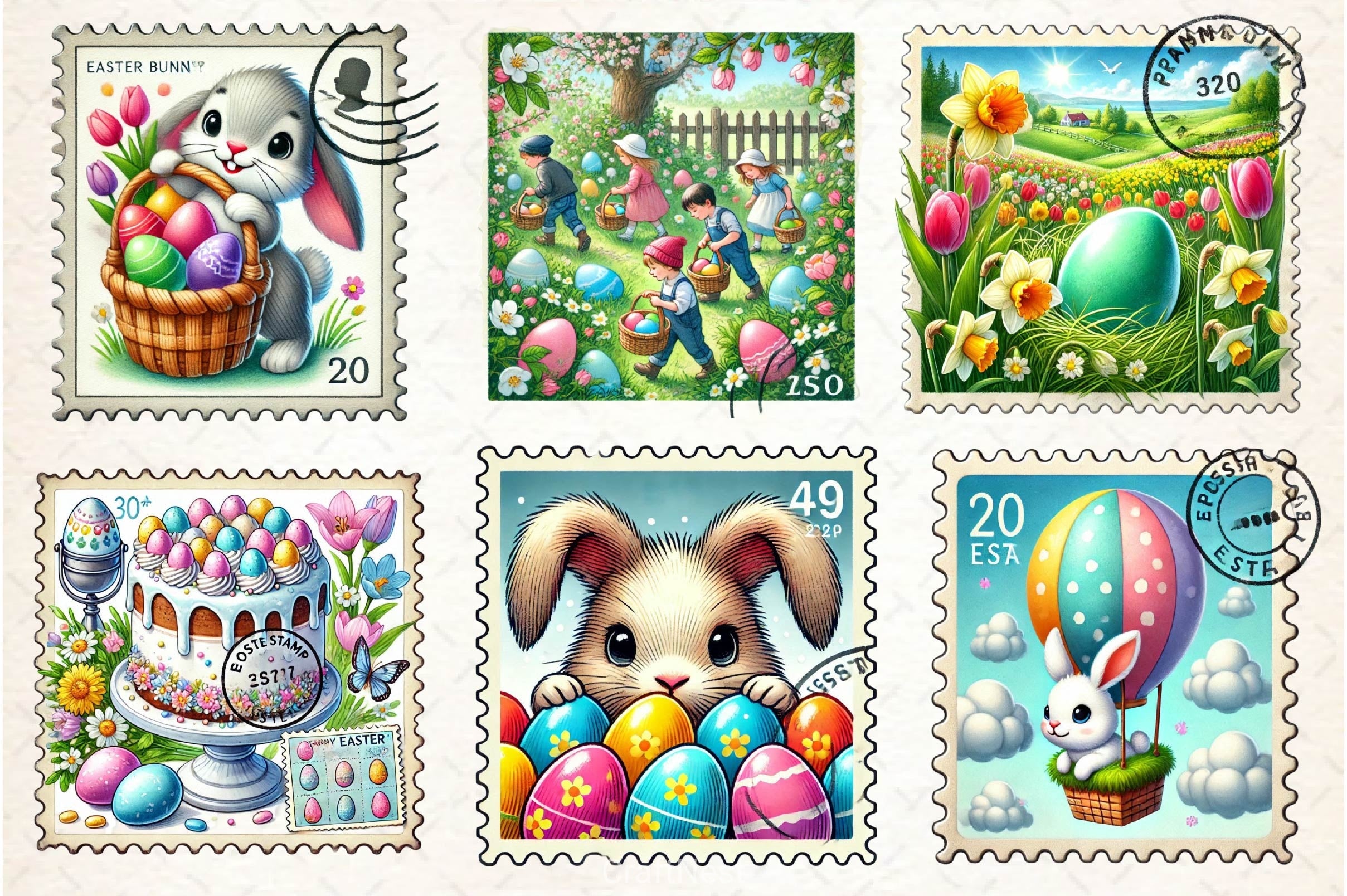 Easter Postage Stamp Clipart Bundle 2 - CraftNest - Digital Crafting and Art