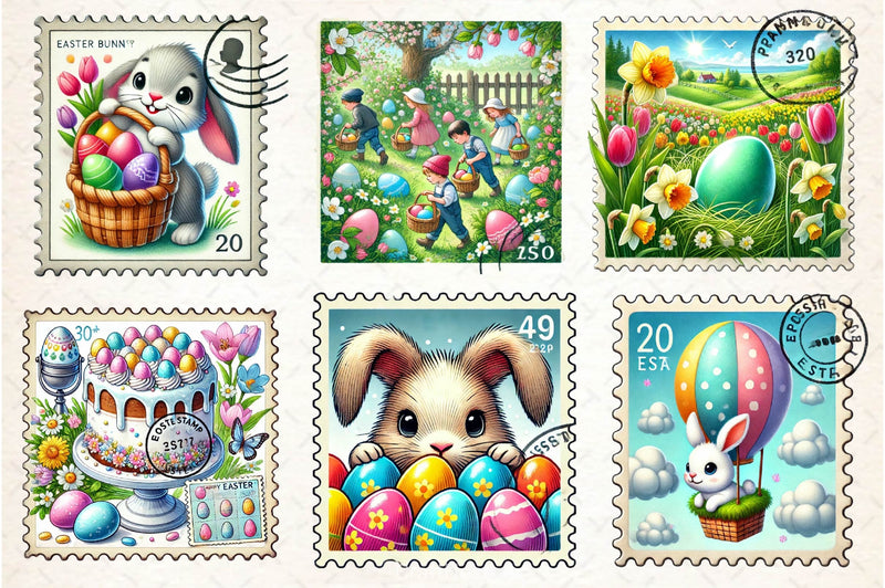 Easter Postage Stamp Clipart Bundle 2 - CraftNest - Digital Crafting and Art