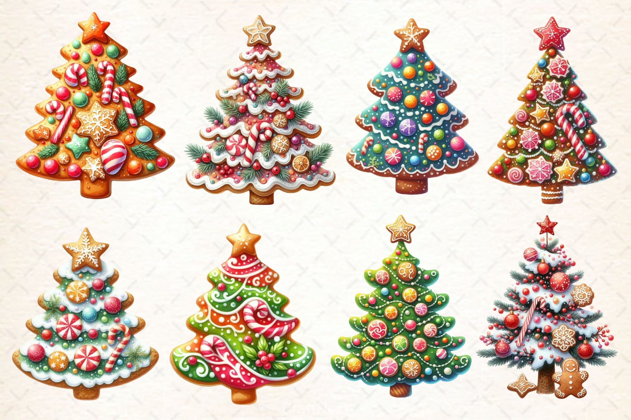 Christmas Sweet Cookie Tree Clipart Bundle - CraftNest - Digital Crafting and Art
