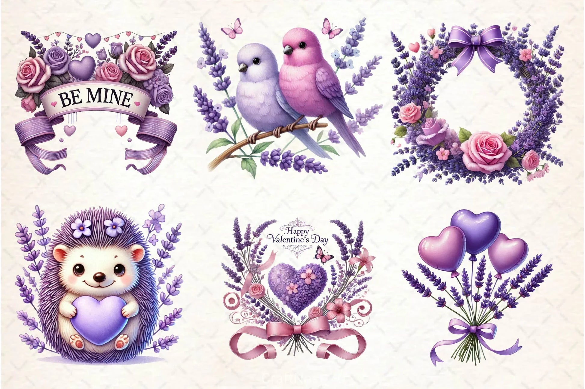 Lavender Valentine Clipart Bundle 2 - CraftNest - Digital Crafting and Art