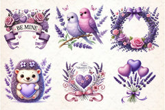 Lavender Valentine Clipart Bundle 2 - CraftNest - Digital Crafting and Art