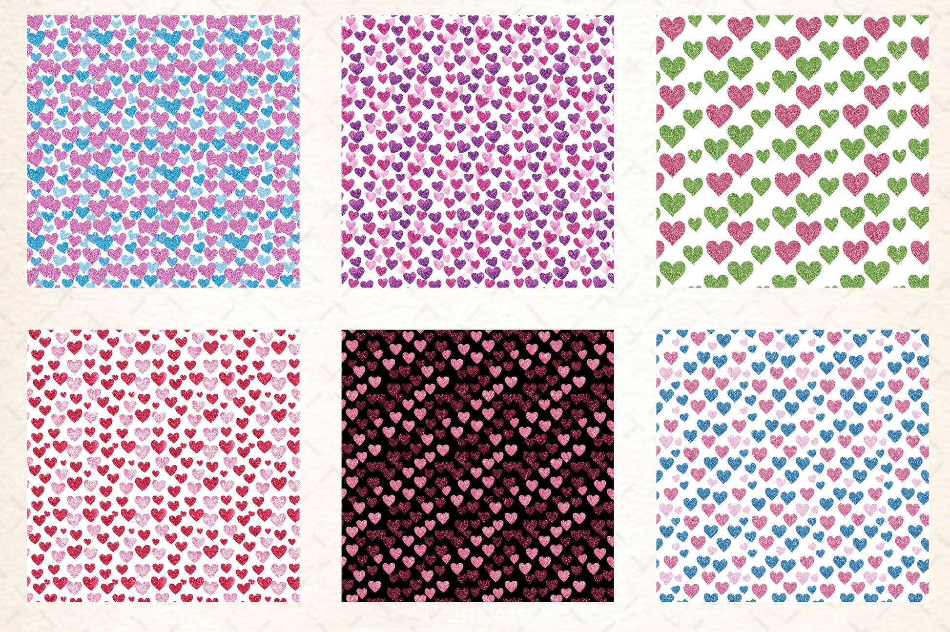 Valentines Day Heart Seamless Pattern Digital Paper - CraftNest - Digital Crafting and Art