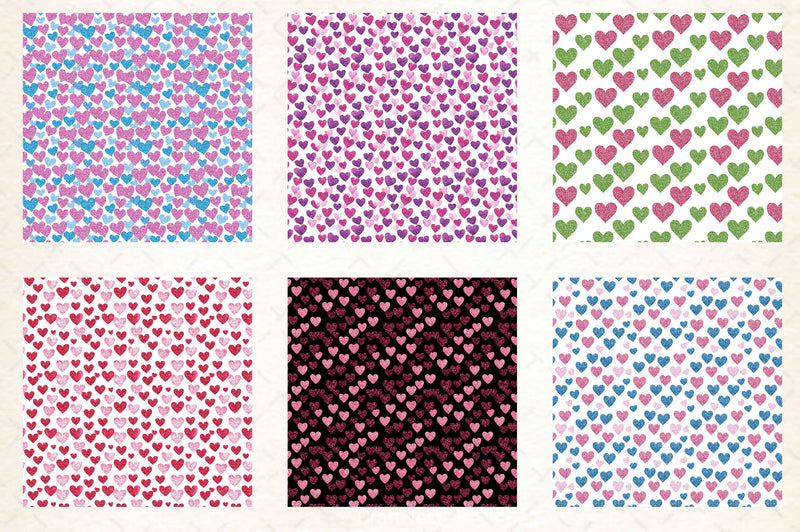Valentines Day Heart Seamless Pattern Digital Paper - CraftNest - Digital Crafting and Art