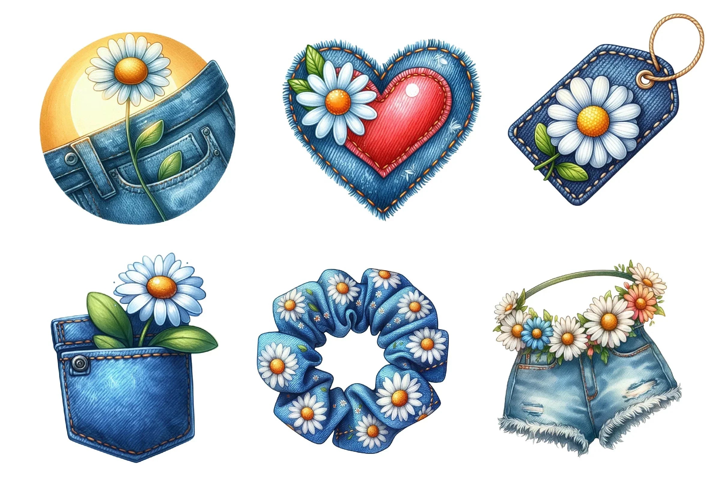 Summer Daisy Clipart Bundle - CraftNest - Digital Crafting and Art