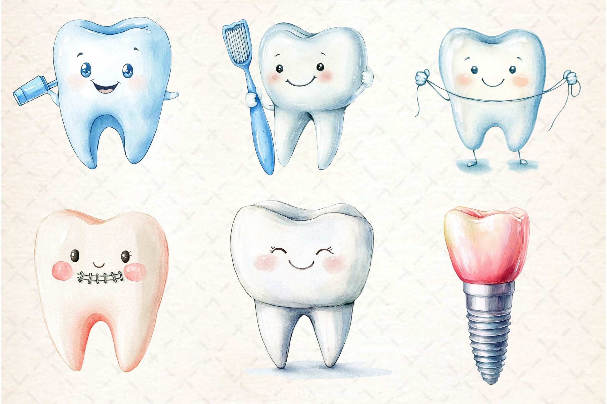 Dentist Tooth Clipart Bundle 4 - CraftNest - Digital Crafting and Art