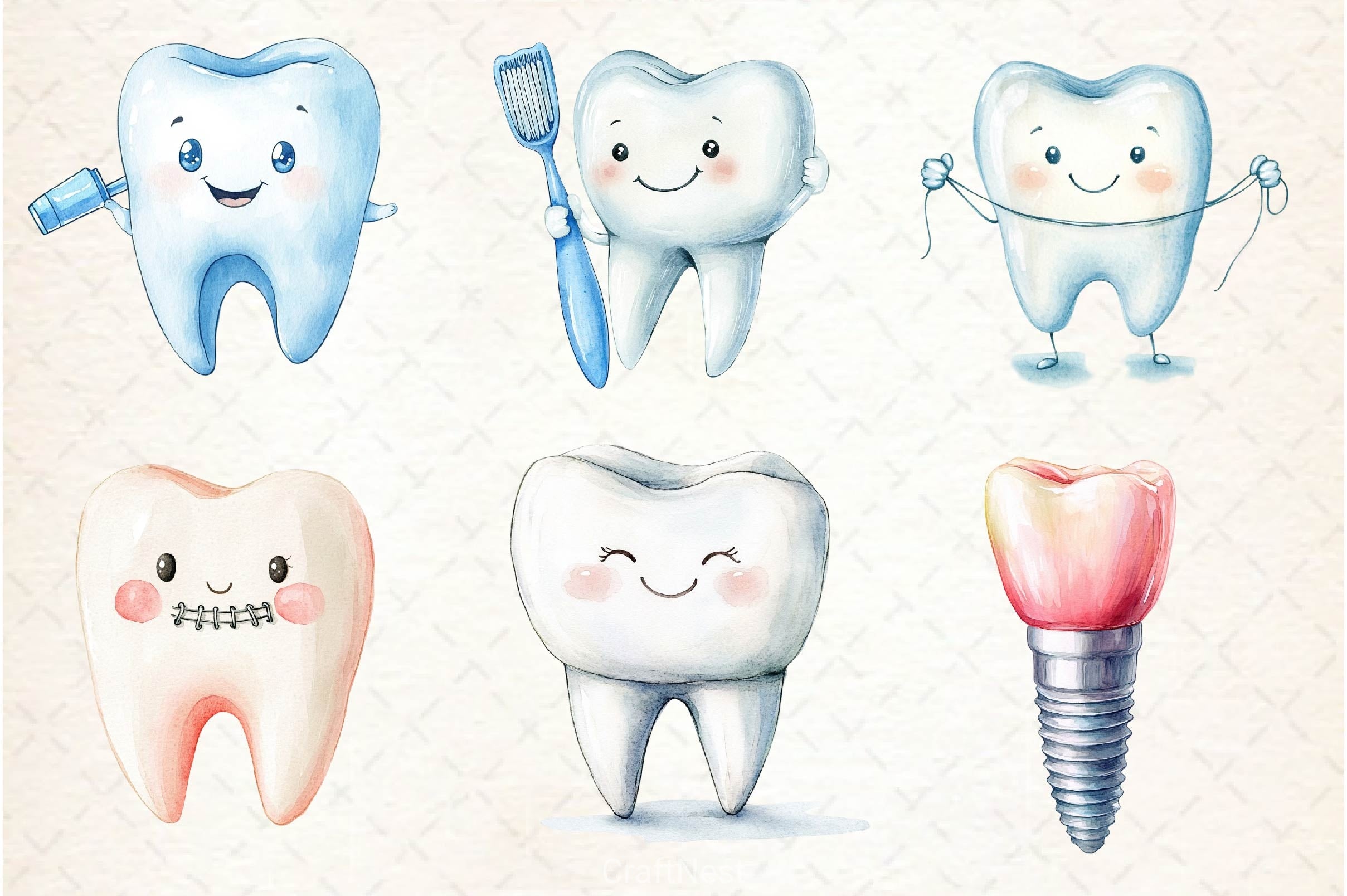 Dentist Tooth Clipart Bundle 4 - CraftNest - Digital Crafting and Art