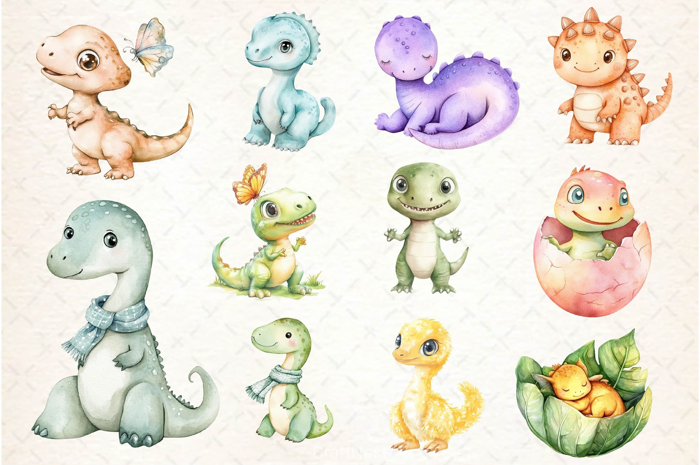Dinosaurs Clipart Bundle - CraftNest - Digital Crafting and Art