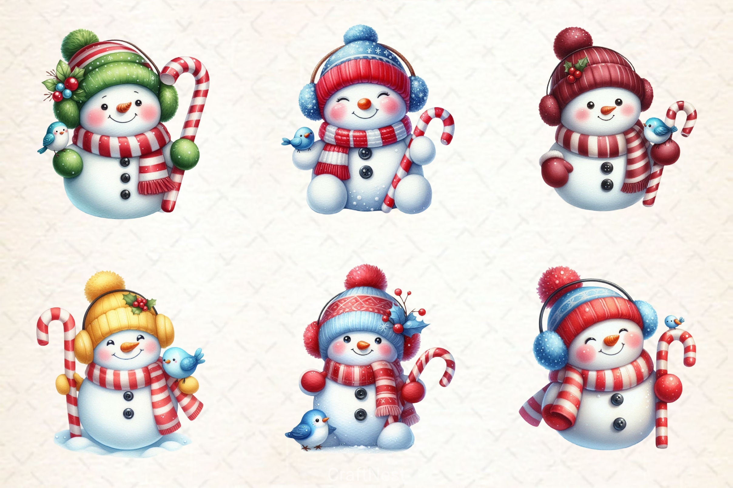 Cute Snowman Clipart Bundle 4 - CraftNest - Digital Crafting and Art