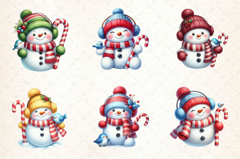 Cute Snowman Clipart Bundle 4 - CraftNest - Digital Crafting and Art