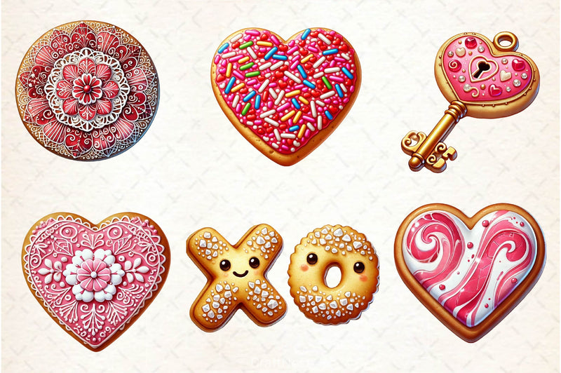 Valentine Biscuits Clipart Bundle - CraftNest - Digital Crafting and Art