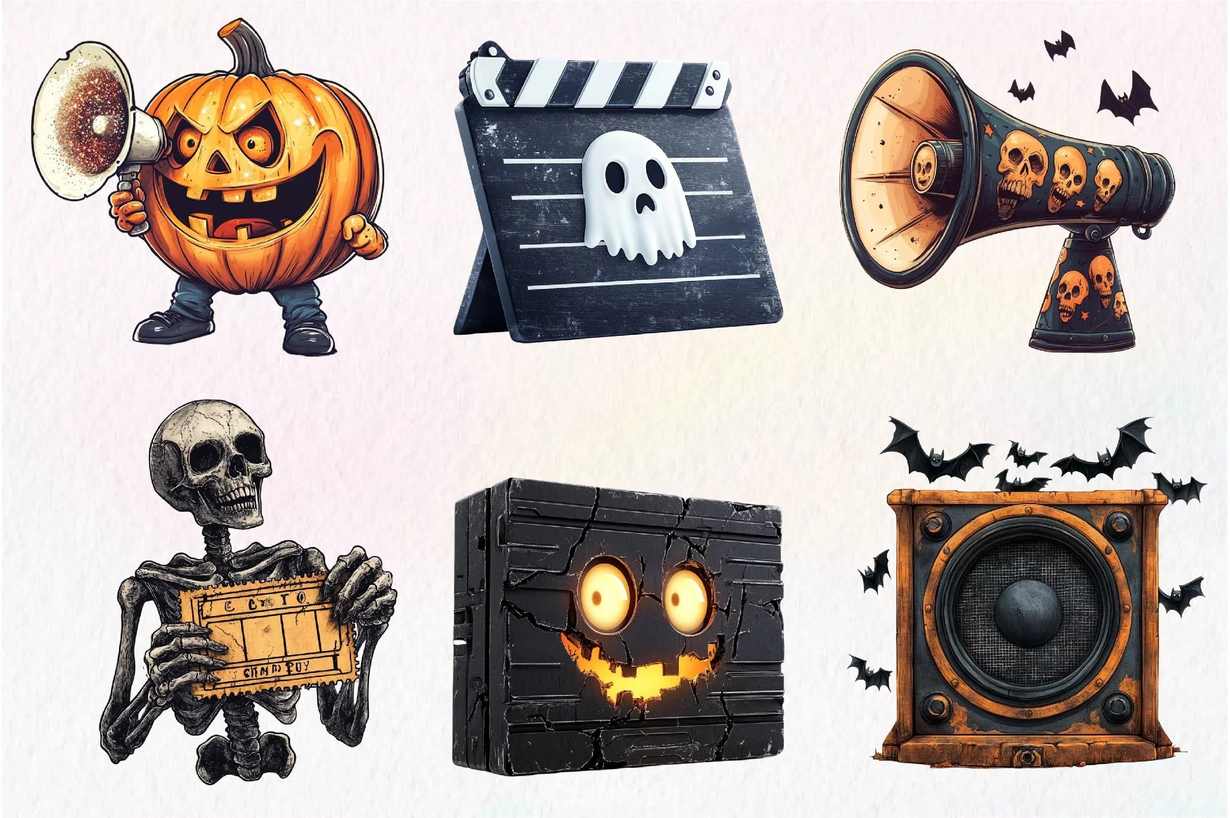 Vintage Halloween Cinema Clipart Bundle - CraftNest - Digital Crafting and Art