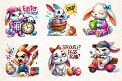Funny Easter Bunny Clipart Bundle 3 - CraftNest - Digital Crafting and Art