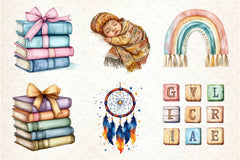 Boho Nursery Baby Clipart Bundle 2 - CraftNest - Digital Crafting and Art