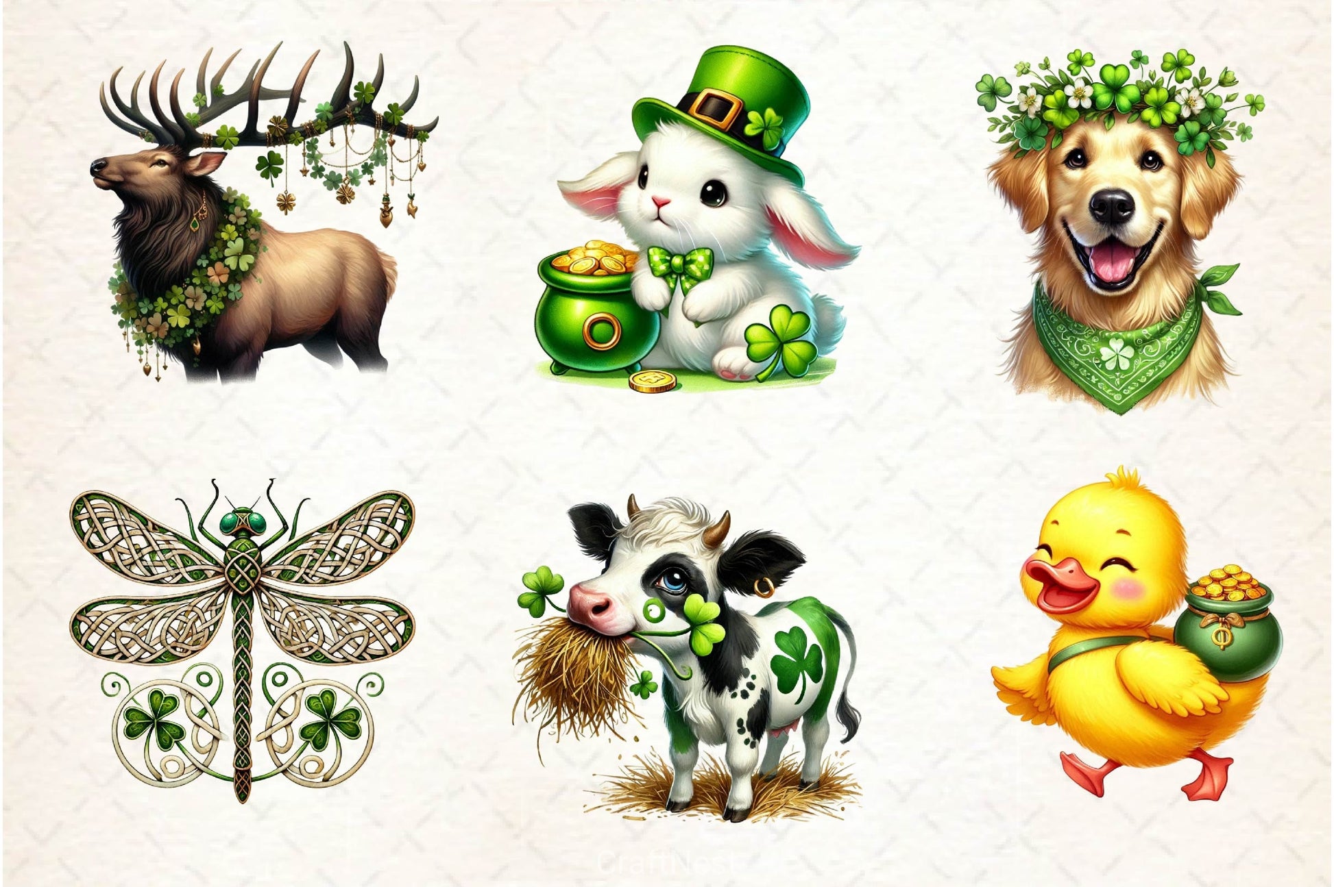 St Patrick's Day Animals Clipart Bundle 4 - CraftNest - Digital Crafting and Art