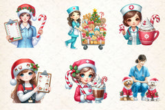 Coquette Christmas Nursing Clipart Bundle - CraftNest - Digital Crafting and Art