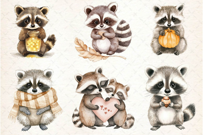Raccoon Kit Clipart Bundle 2 - CraftNest - Digital Crafting and Art