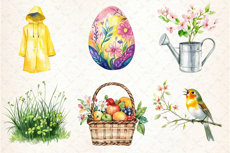 Spring Seasonal Elements Clipart Bundle - CraftNest - Digital Crafting and Art