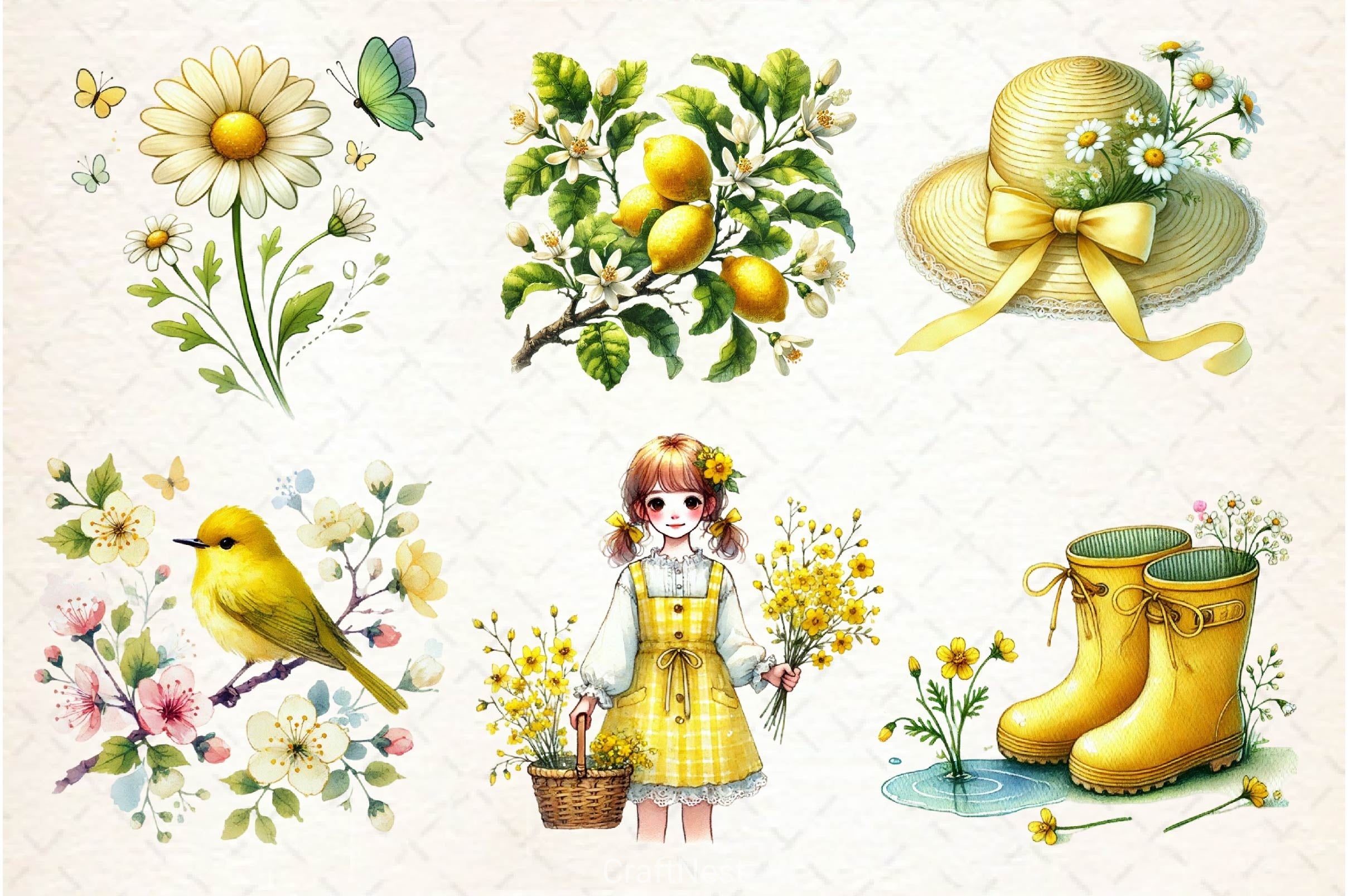 Soft Spring Clipart Bundle 3 - CraftNest - Digital Crafting and Art