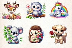Valentine Baby Animals Clipart Bundle - CraftNest - Digital Crafting and Art
