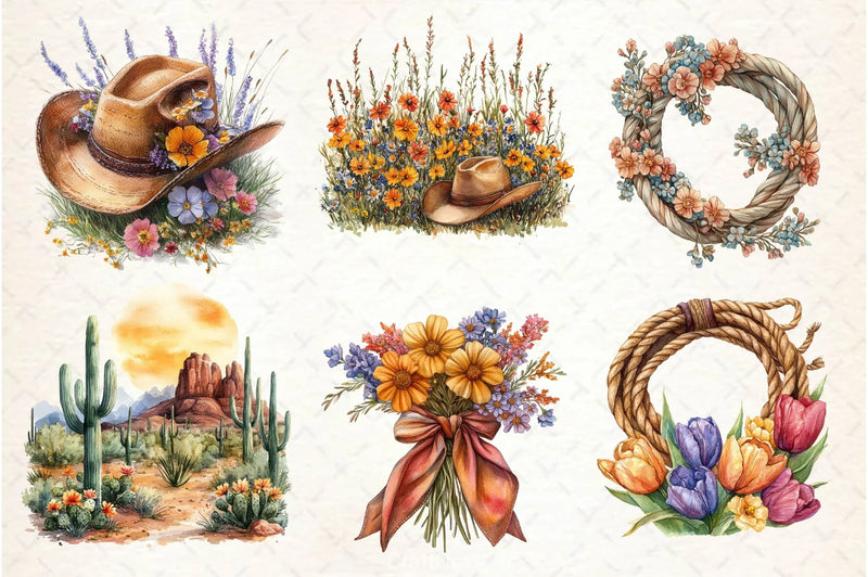 Western Spring Clipart Bundle 5 - CraftNest - Digital Crafting and Art