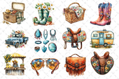 Summer Cowgirl Clipart Bundle 2 - CraftNest - Digital Crafting and Art
