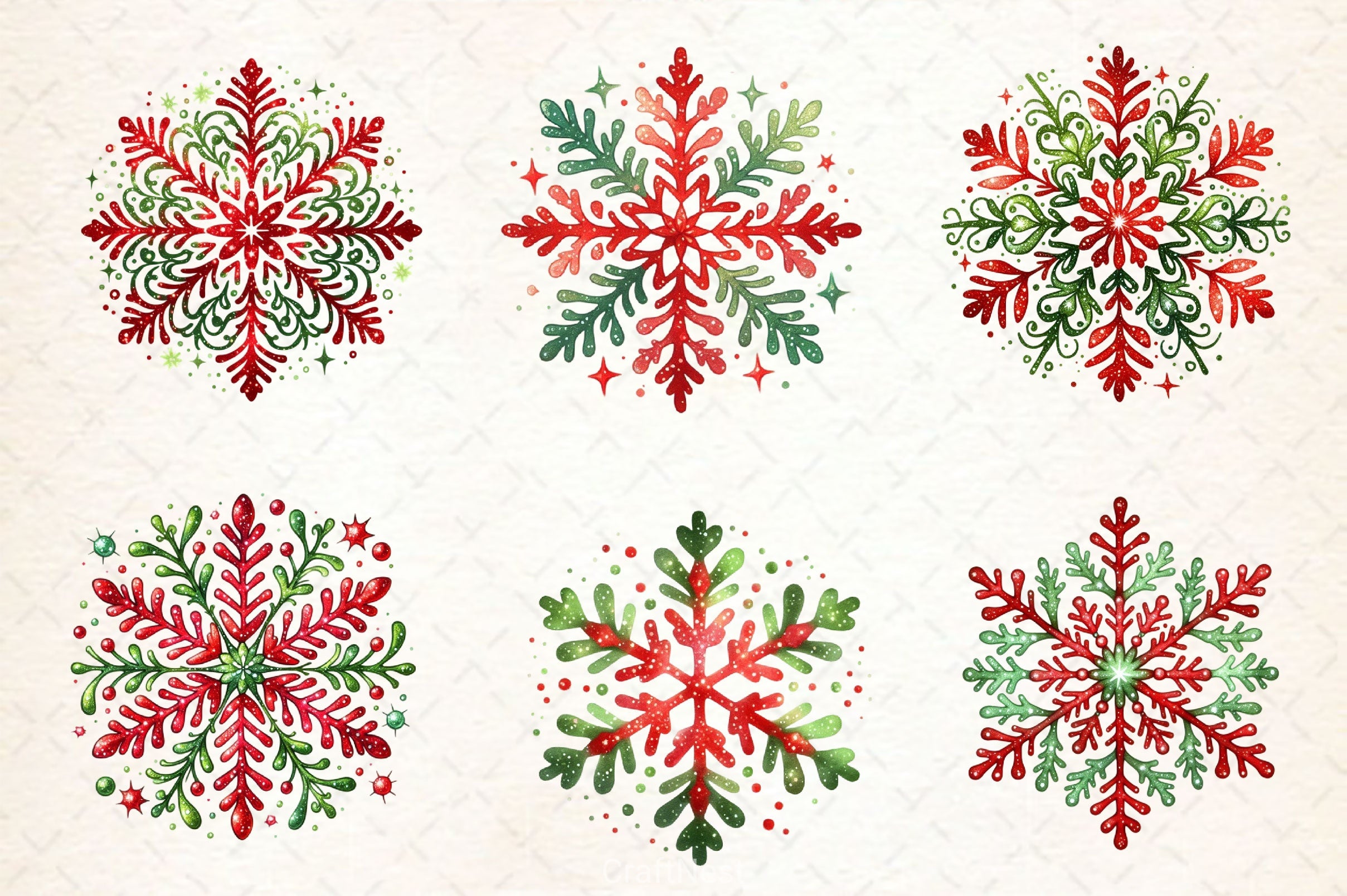 Christmas Snowflake Clipart Bundle 2 - CraftNest - Digital Crafting and Art