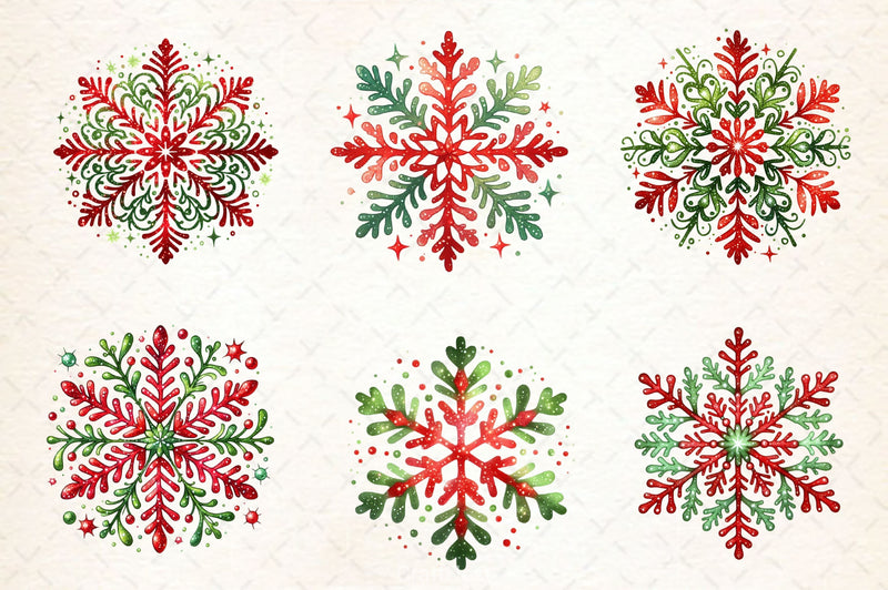 Christmas Snowflake Clipart Bundle 2 - CraftNest - Digital Crafting and Art