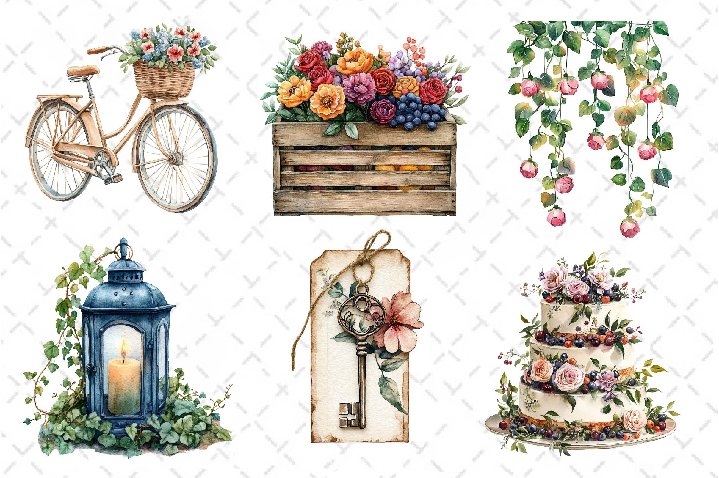 Summer Garden Wedding Set Clipart Bundle - CraftNest - Digital Crafting and Art