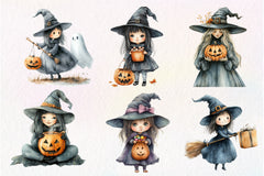 Halloween Cute Witch Clipart Bundle 3 - CraftNest - Digital Crafting and Art