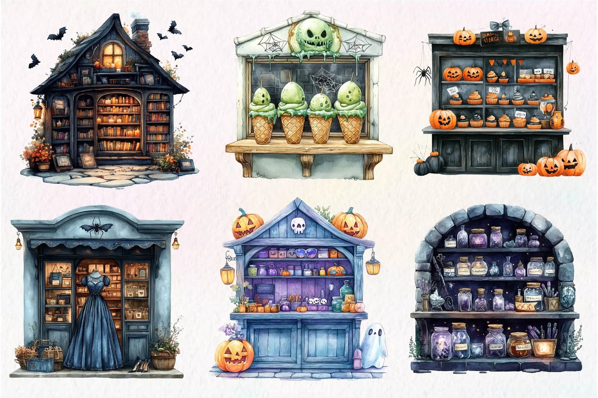 Halloween Storefront Clipart Bundle 1 - CraftNest - Digital Crafting and Art