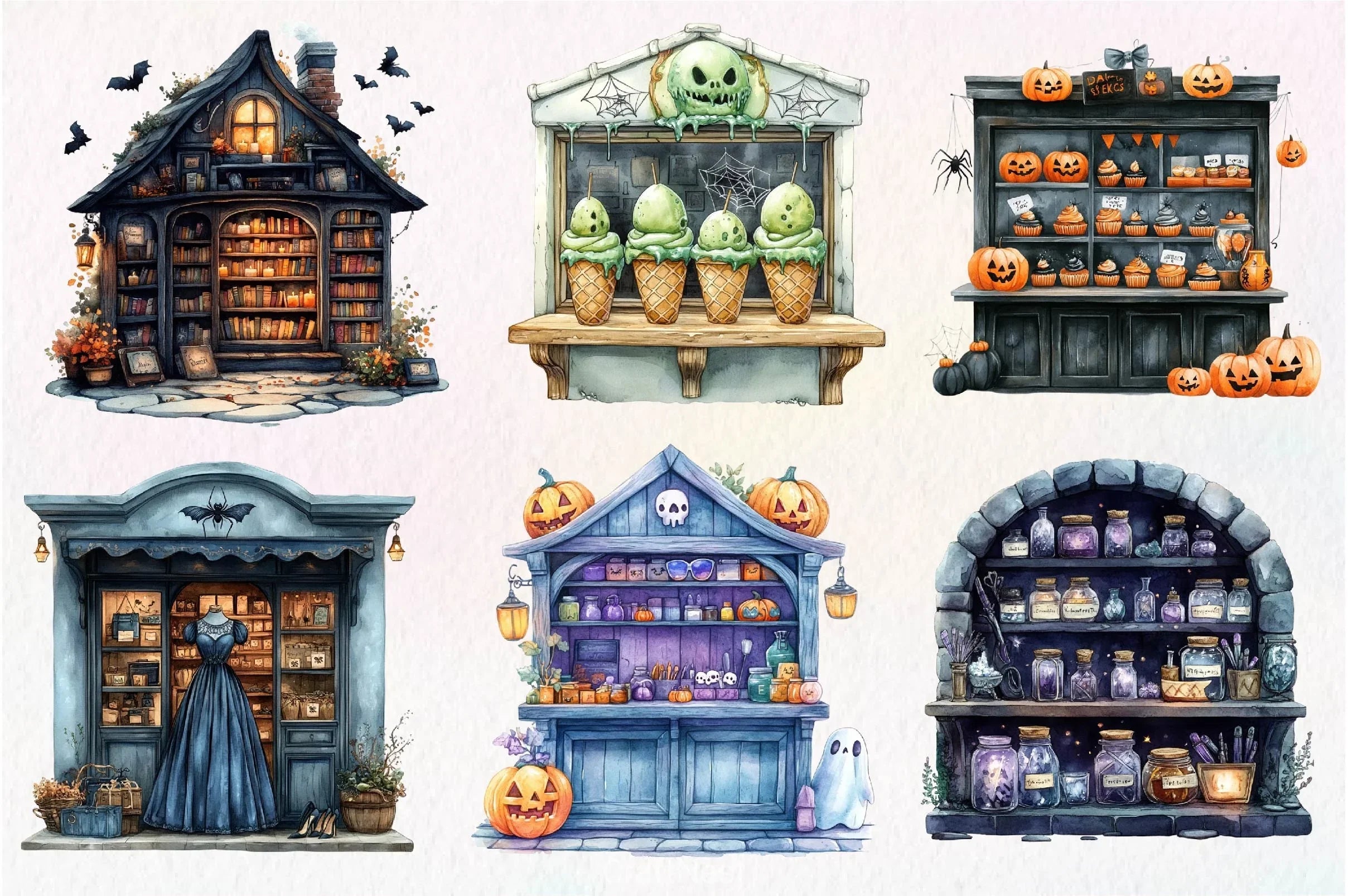 Halloween Storefront Clipart Bundle 1 - CraftNest - Digital Crafting and Art