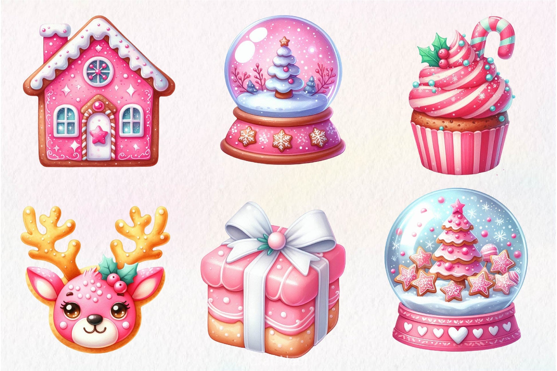 Pink Christmas Cookie Clipart Bundle - CraftNest - Digital Crafting and Art