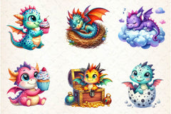 Baby Dragon Clipart Bundle 3 - CraftNest - Digital Crafting and Art