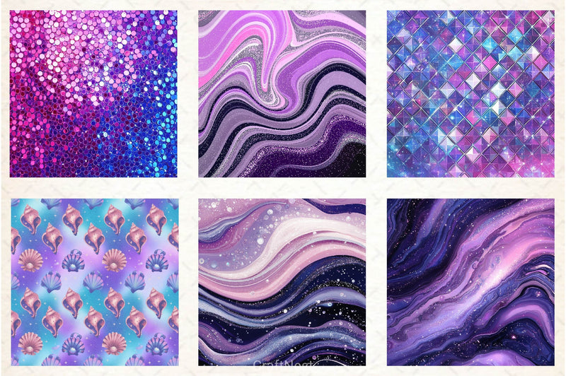 Mermaid Glam Digital Paper - CraftNest - Digital Crafting and Art