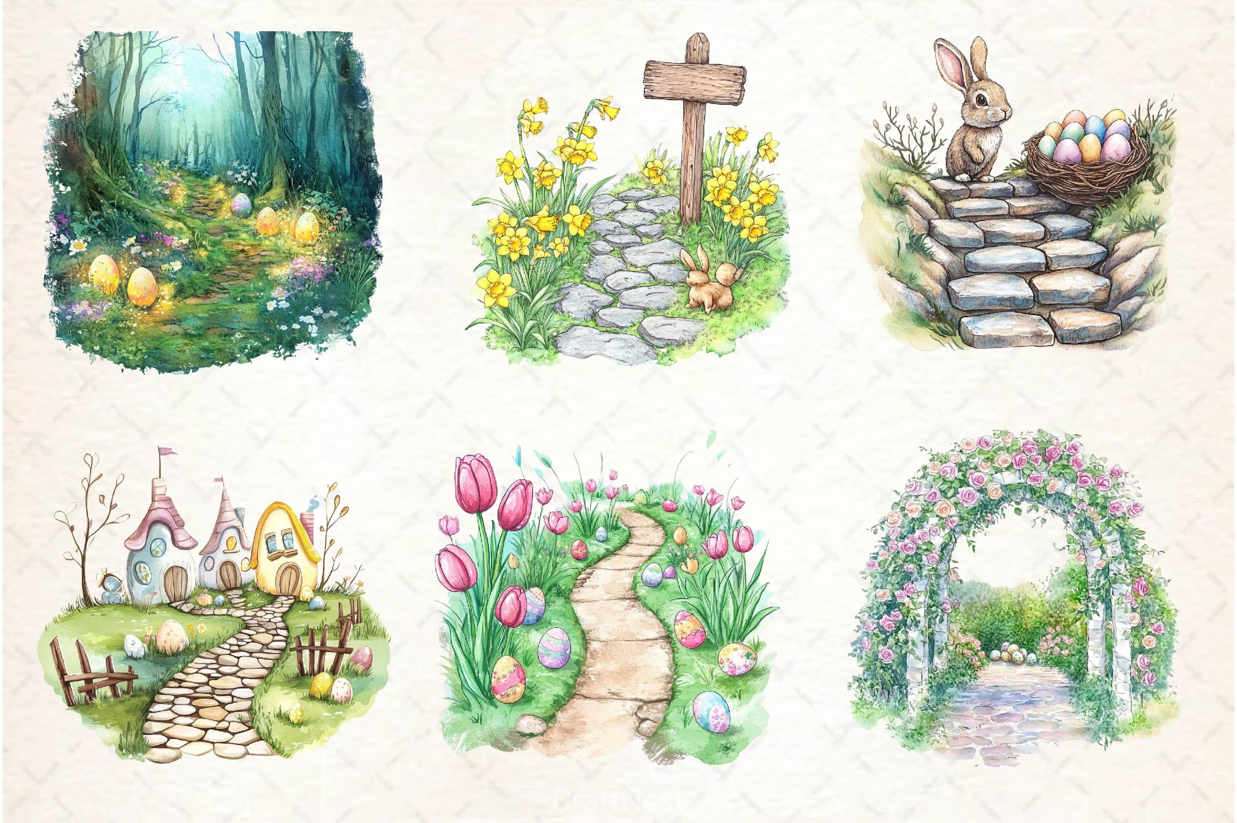 Spring Easter Path Clipart Bundle 2 - CraftNest - Digital Crafting and Art